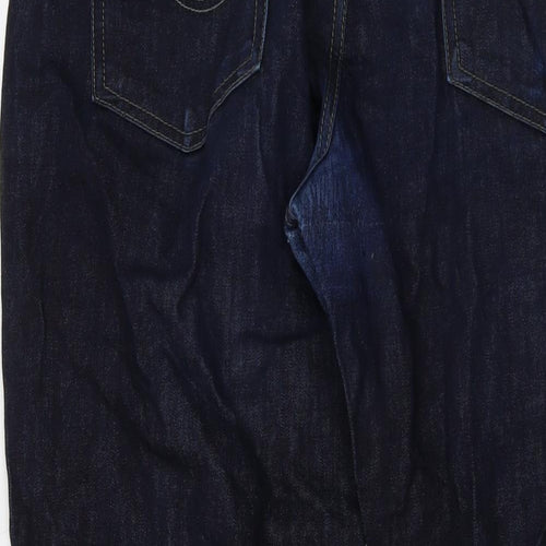 Carhartt Mens Blue Cotton Straight Jeans Size 38 in L32 in Regular Button