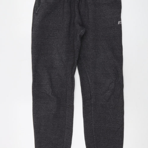 Russell Athletic Mens Grey Polyester Trousers Size M L32 in Regular Drawstring