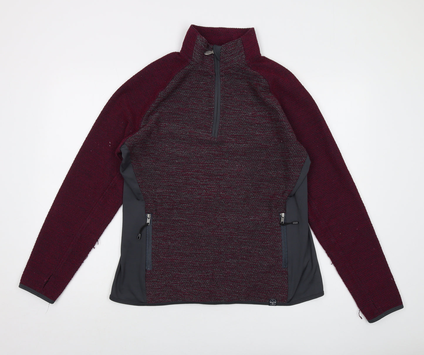 Weird Fish Womens Purple Polyester Pullover Sweatshirt Size 16 Zip