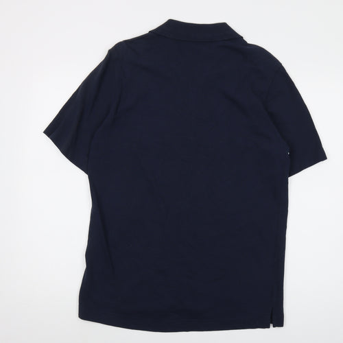 Sergio Tacchini Mens Blue Cotton Polo Size L Collared Button