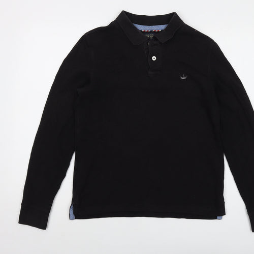 Twisted Soul Mens Black Cotton Polo Size S Collared Button