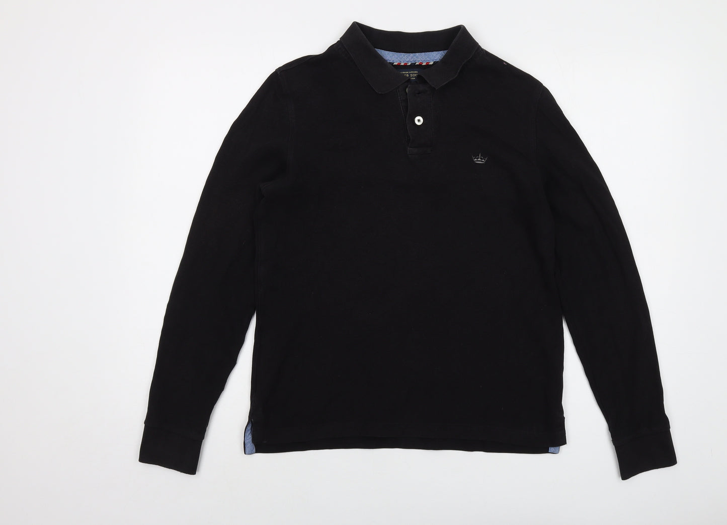Twisted Soul Mens Black Cotton Polo Size S Collared Button