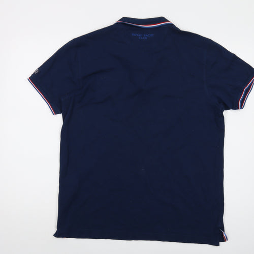 Paul & Shark Mens Blue Cotton Polo Size XL Collared Button - Ocean Team
