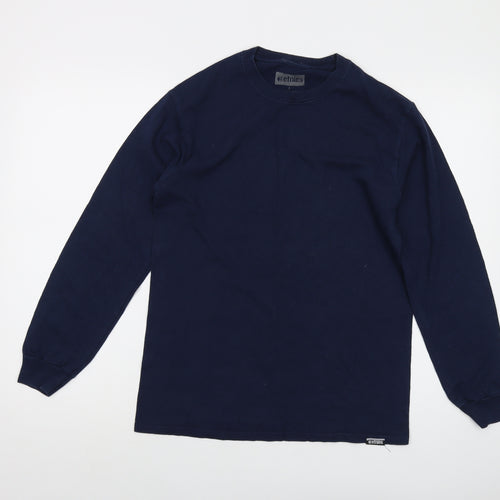 Enties Mens Blue Cotton T-Shirt Size S Crew Neck