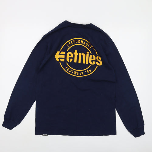 Enties Mens Blue Cotton T-Shirt Size S Crew Neck