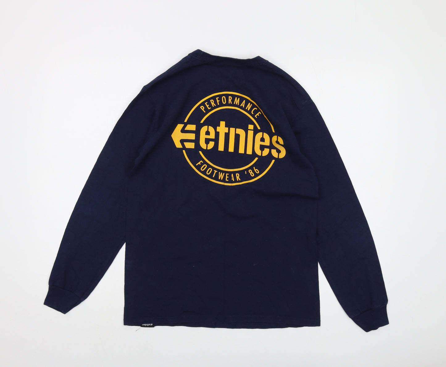 Enties Mens Blue Cotton T-Shirt Size S Crew Neck