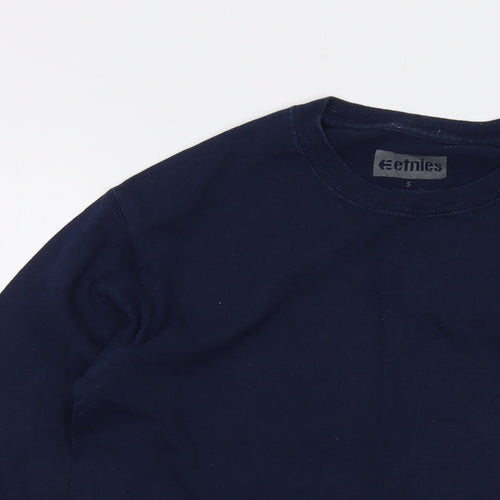 Enties Mens Blue Cotton T-Shirt Size S Crew Neck