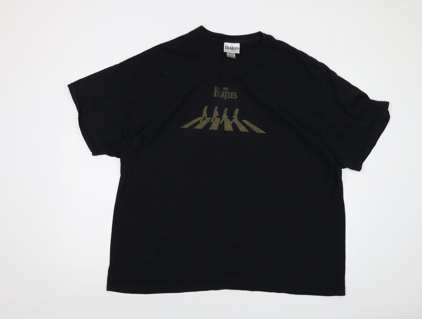 The Beatles Mens Black Cotton T-Shirt Size 2XL Crew Neck