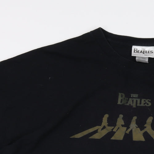 The Beatles Mens Black Cotton T-Shirt Size 2XL Crew Neck