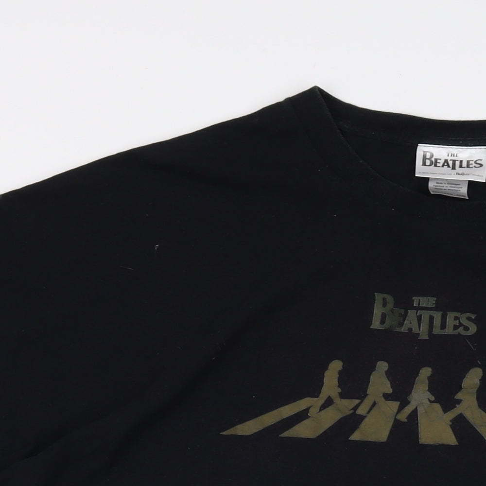 The Beatles Mens Black Cotton T-Shirt Size 2XL Crew Neck