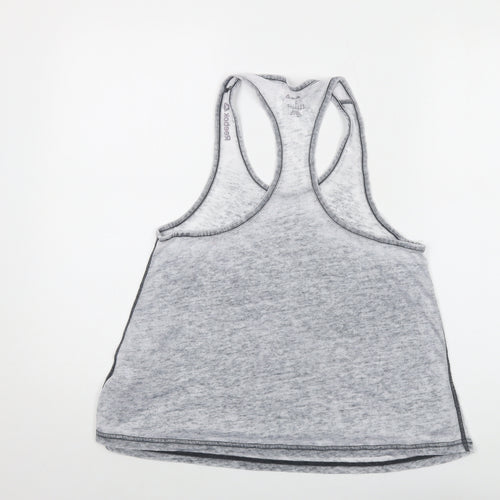 Reebok Womens Grey Polyester Basic Tank Size S Round Neck Pullover