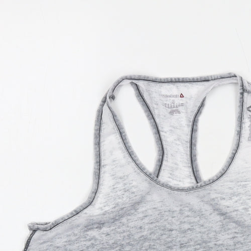 Reebok Womens Grey Polyester Basic Tank Size S Round Neck Pullover