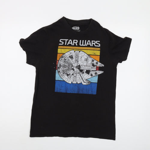 Star Wars Mens Black Cotton T-Shirt Size S Crew Neck