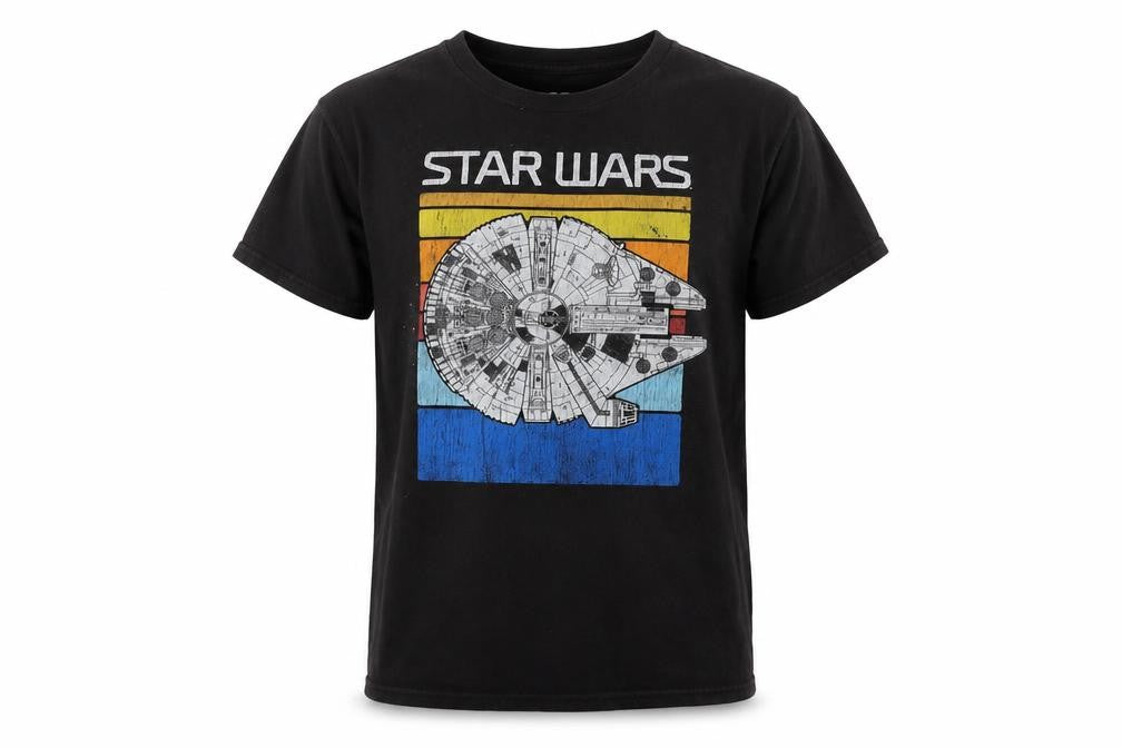 Star Wars Mens Black Cotton T-Shirt Size S Crew Neck