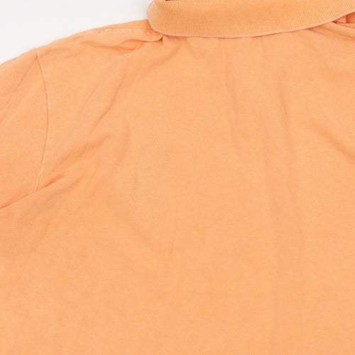 Polo Ralph Lauren Mens Orange Cotton Polo Size L Collared Button