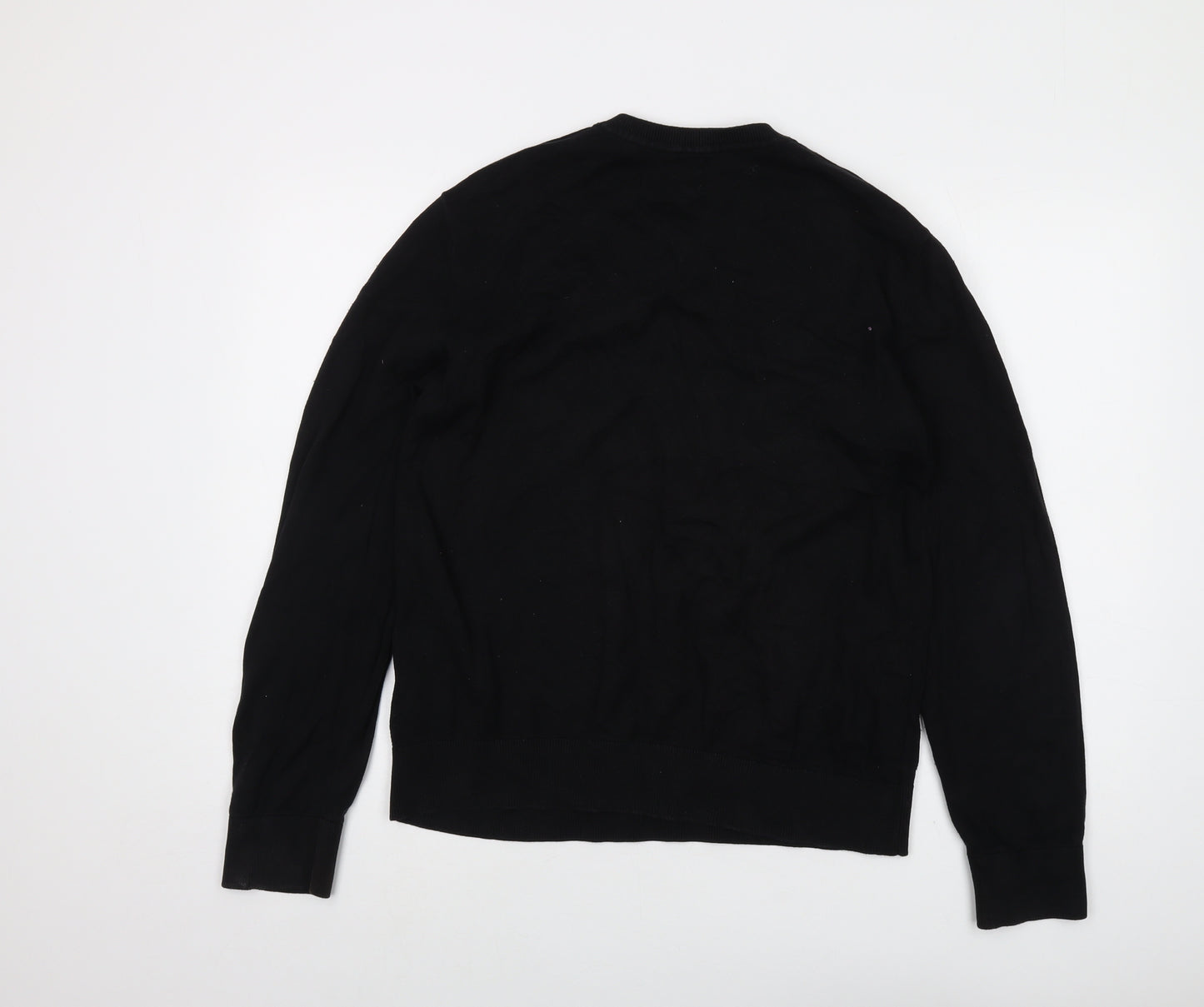 Gap Mens Black V-Neck Cotton Pullover Jumper Size M Long Sleeve