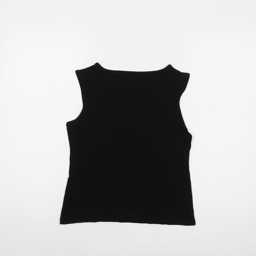 Gap Womens Black Polyester Basic Tank Size S Round Neck