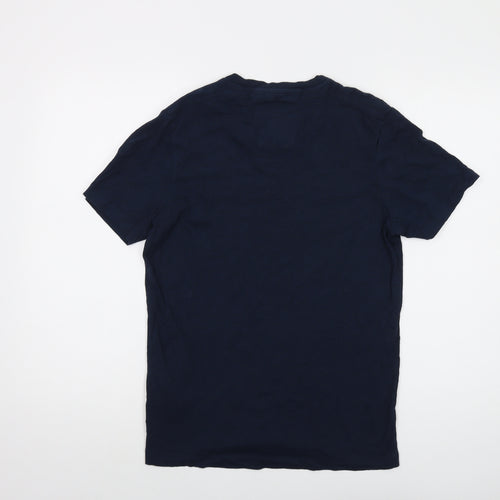 Selected Mens Blue Cotton T-Shirt Size S Crew Neck