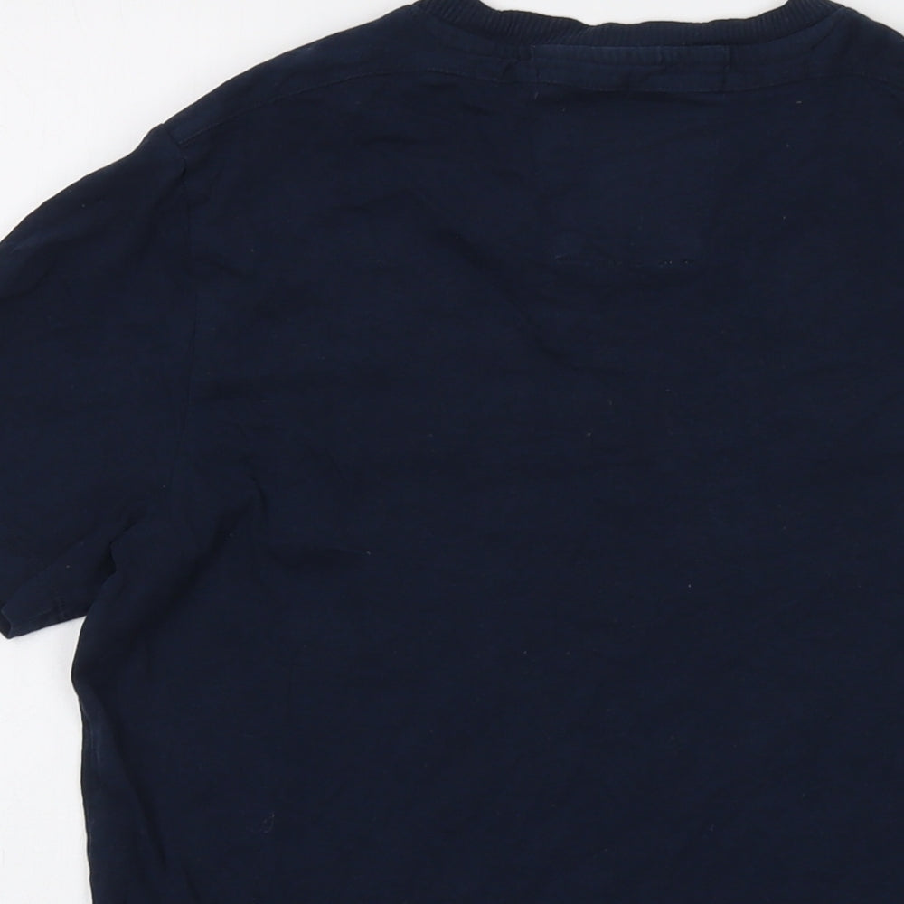 Selected Mens Blue Cotton T-Shirt Size S Crew Neck