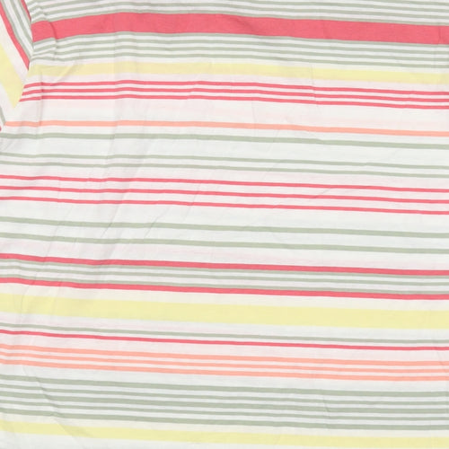 EWM Womens Multicoloured Striped Cotton Basic T-Shirt Size 18 Round Neck