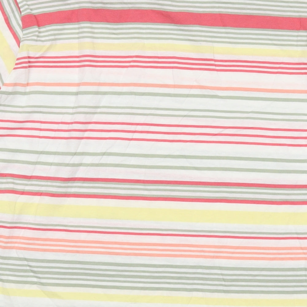 EWM Womens Multicoloured Striped Cotton Basic T-Shirt Size 18 Round Neck