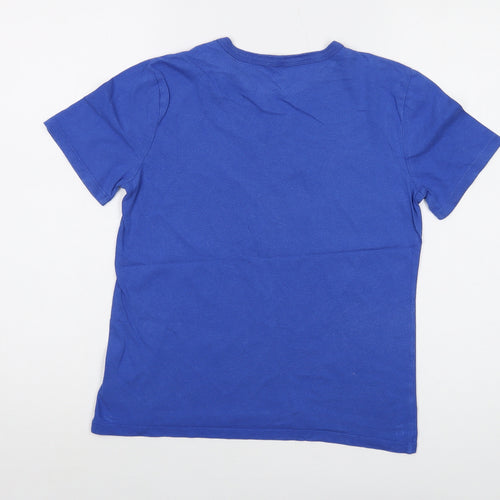 Gap Boys Blue Cotton Basic T-Shirt Size 10-11 Years Crew Neck Pullover - Shark Print
