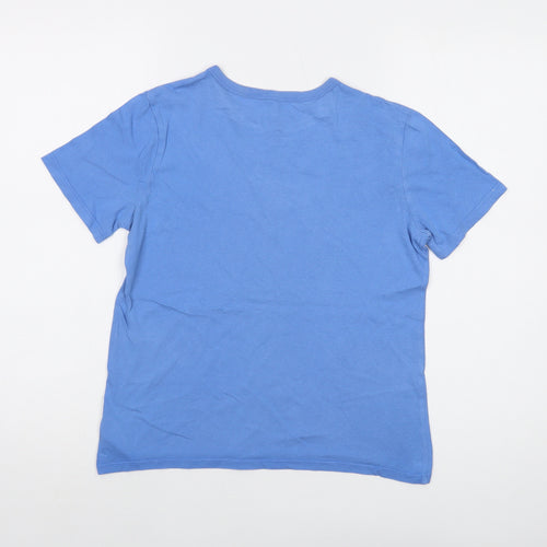 Gap Boys Blue Cotton Basic T-Shirt Size 10-11 Years Crew Neck Pullover