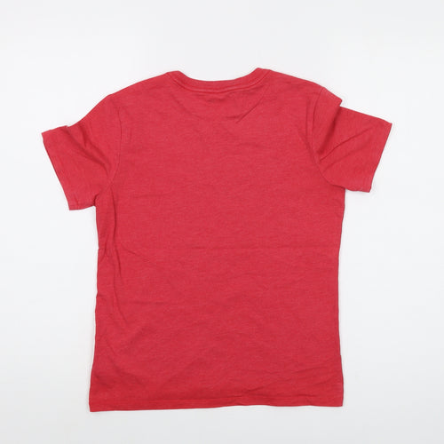 Gap Boys Red Cotton Basic T-Shirt Size 10-11 Years Crew Neck Pullover