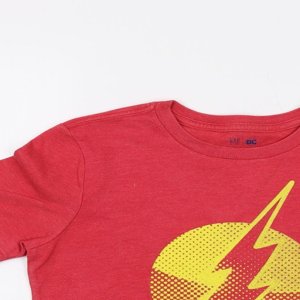 Gap Boys Red Cotton Basic T-Shirt Size 10-11 Years Crew Neck Pullover
