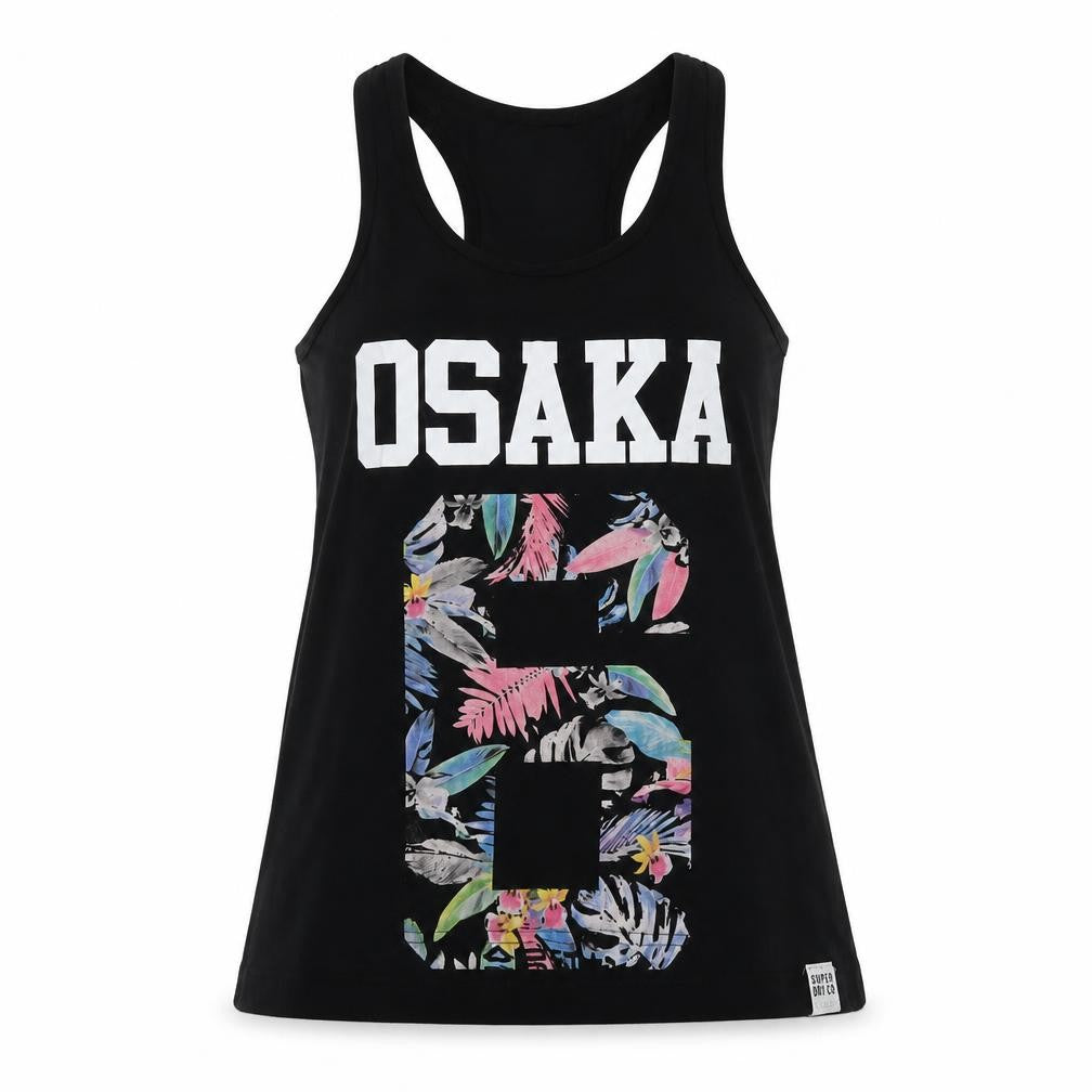 Front view of Gap women’s black cotton basic tank, size S, round neck - osaka