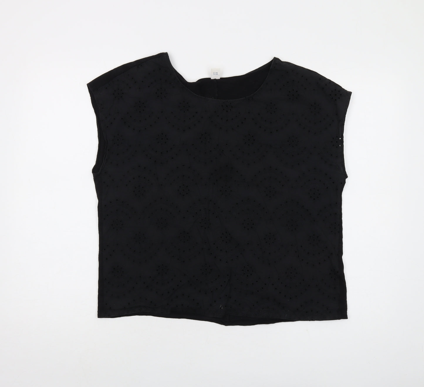 Old Navy Womens Black Polyester Basic T-Shirt Size L Round Neck