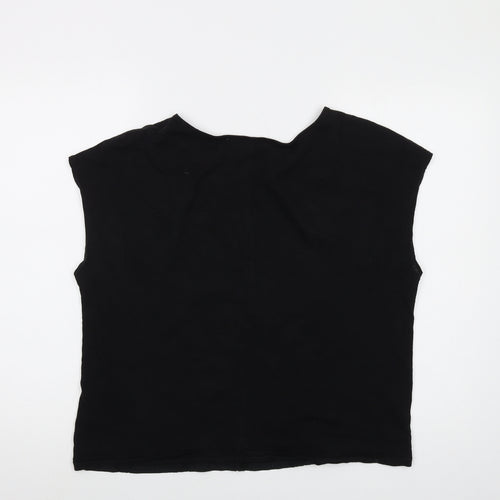 Old Navy Womens Black Polyester Basic T-Shirt Size L Round Neck