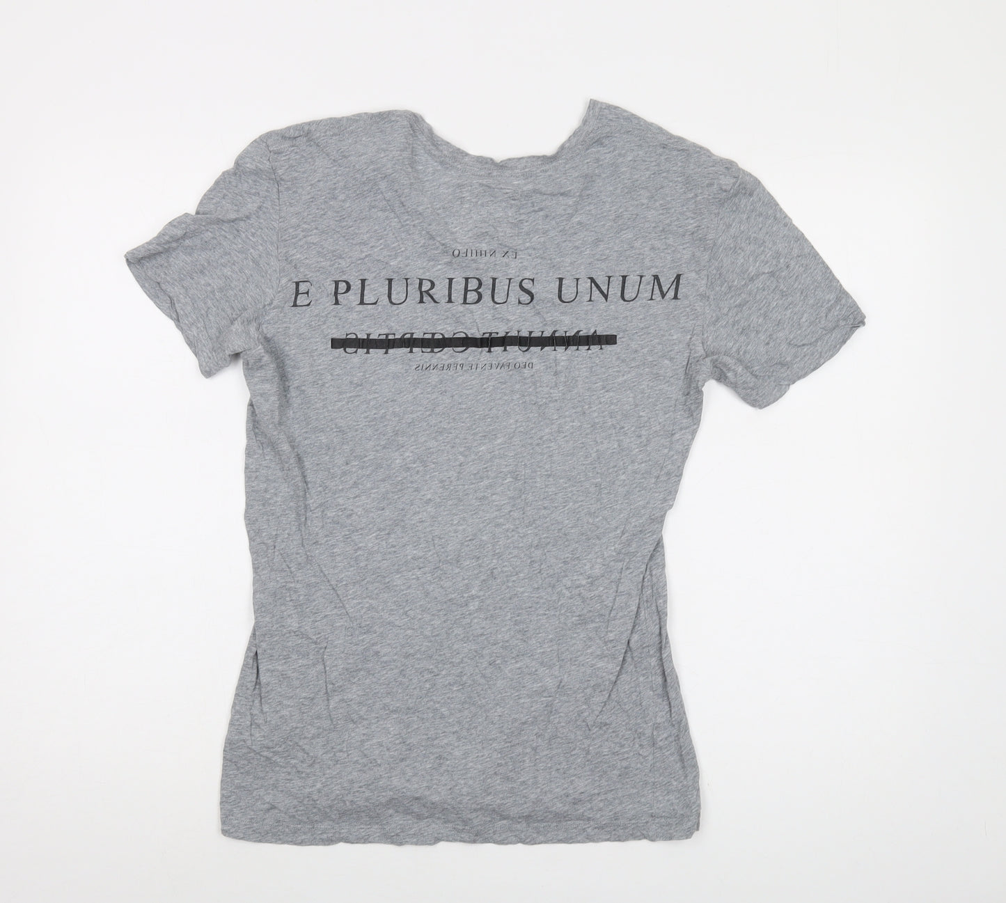 AllSaints Womens Grey Cotton Basic T-Shirt Size S Round Neck