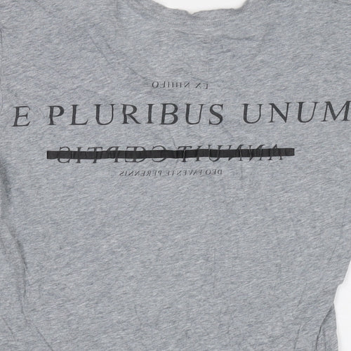 AllSaints Womens Grey Cotton Basic T-Shirt Size S Round Neck