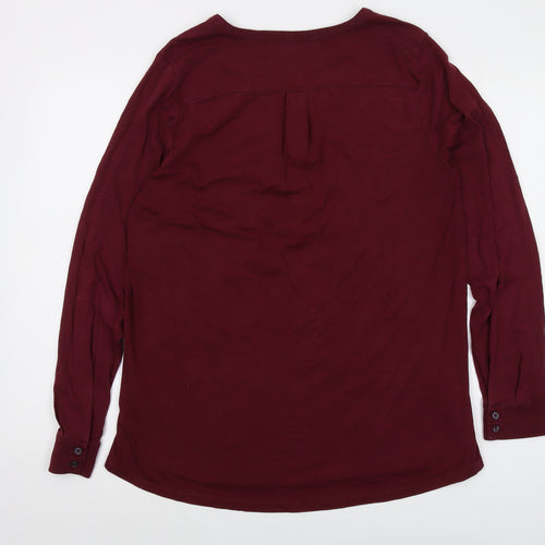 Lands' End Mens Purple Polyester T-Shirt Size L V-Neck