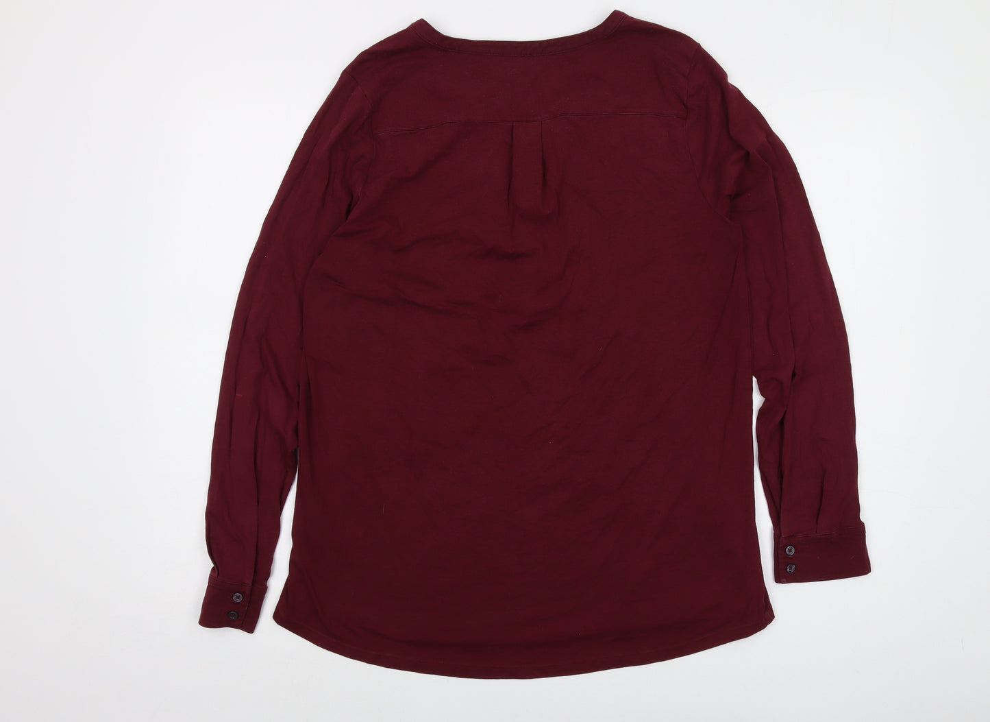 Lands' End Mens Purple Polyester T-Shirt Size L V-Neck