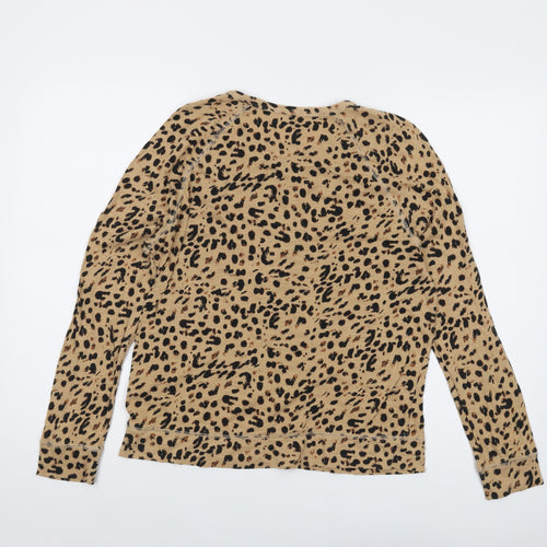 Banana Republic Womens Beige Animal Print Cotton Basic T-Shirt Size M Round Neck