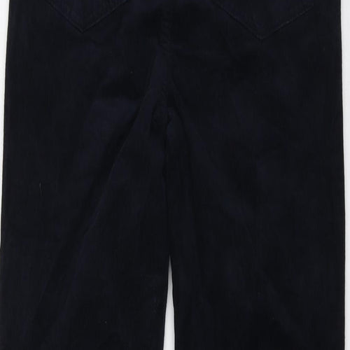 Marks and Spencer Womens Blue Cotton Trousers Size 6 L28 in Regular Button