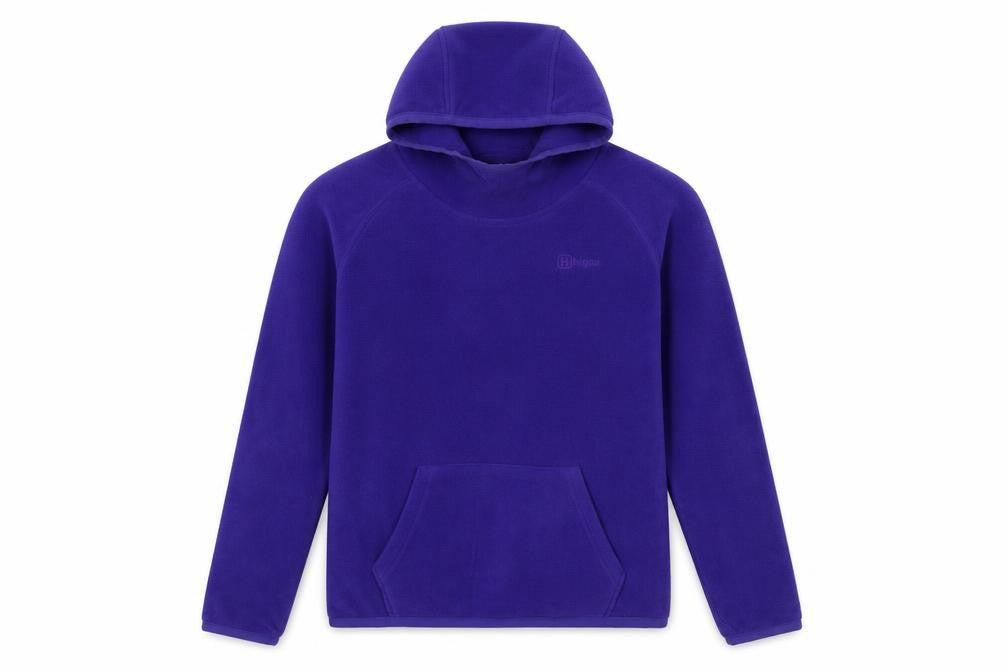 Front view of Hi Gear women’s purple polyester pullover hoodie, size UK 12, pullover
