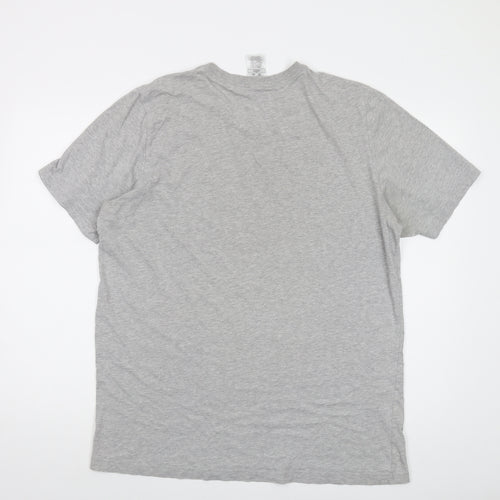 adidas Mens Grey Cotton T-Shirt Size L Crew Neck