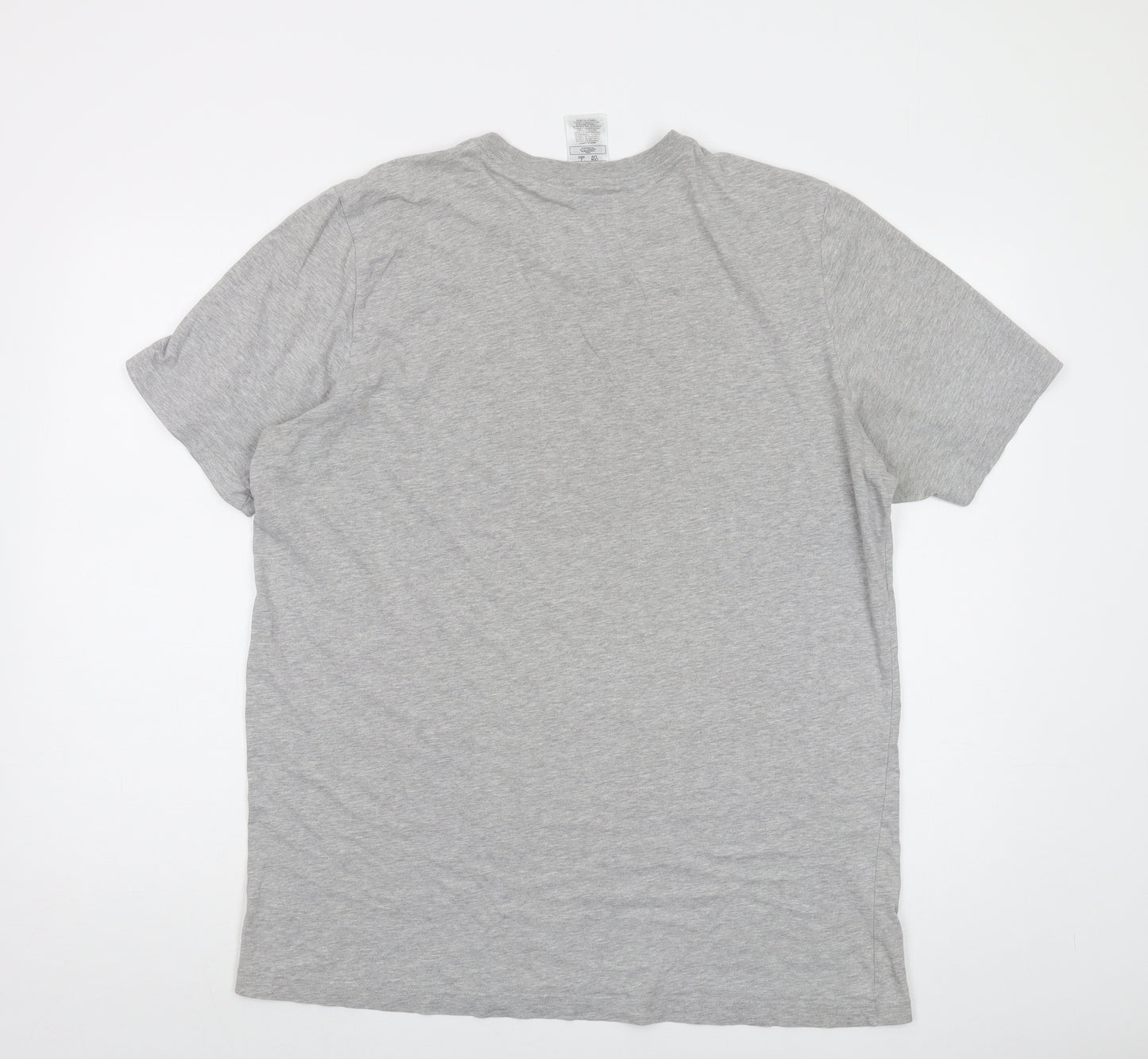 adidas Mens Grey Cotton T-Shirt Size L Crew Neck