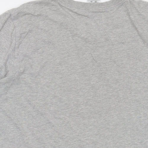adidas Mens Grey Cotton T-Shirt Size L Crew Neck