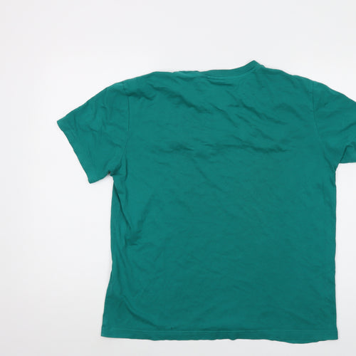 Champion Mens Green Cotton T-Shirt Size M Crew Neck