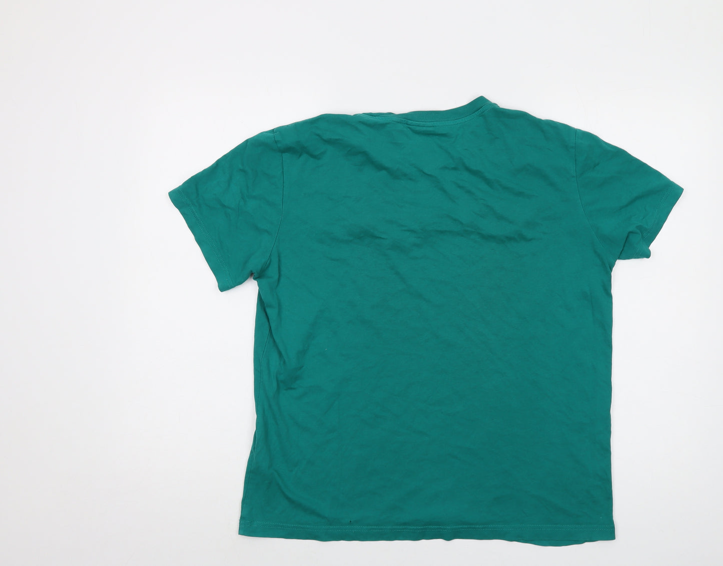 Champion Mens Green Cotton T-Shirt Size M Crew Neck