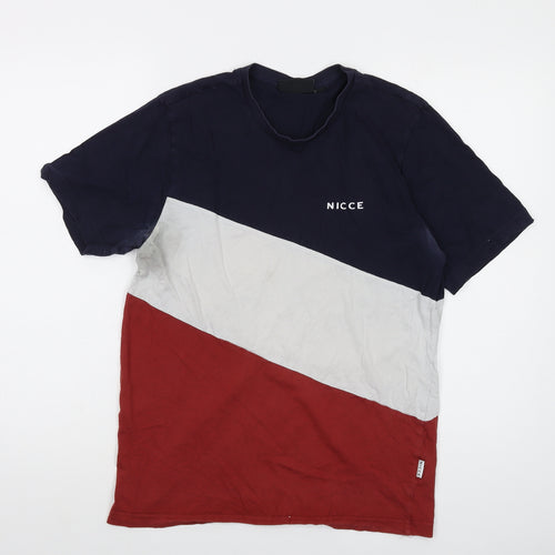 NICCE Mens Multicoloured Cotton T-Shirt Size S Crew Neck