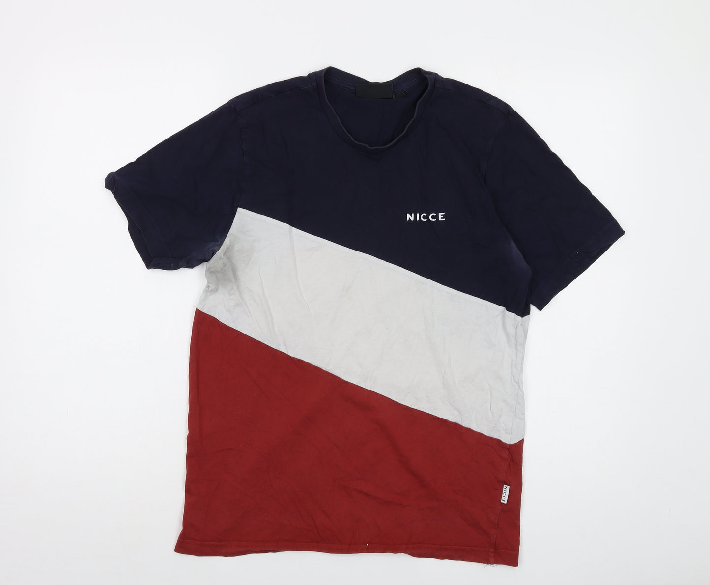 NICCE Mens Multicoloured Cotton T-Shirt Size S Crew Neck