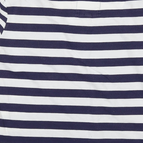 Jack Wills Womens Blue Striped Cotton Basic T-Shirt Size 6 Crew Neck