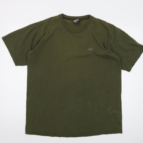 Nike Mens Green Cotton T-Shirt Size XL Crew Neck