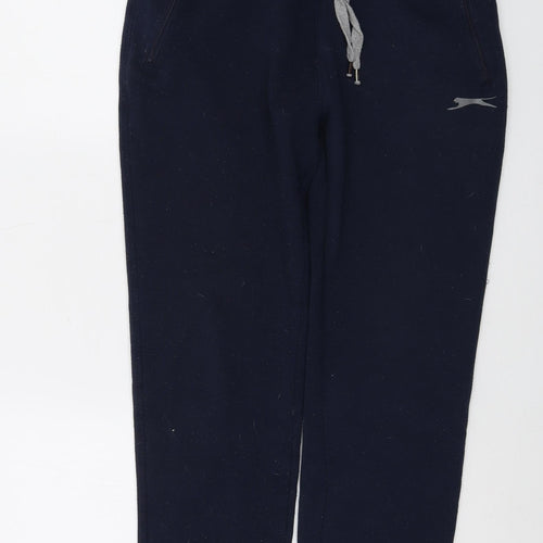 Slazenger Womens Blue Polyester Sweatpants Trousers Size 14 L28 in Regular Drawstring