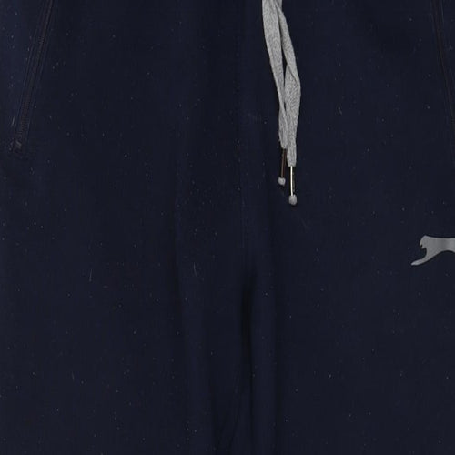 Slazenger Womens Blue Polyester Sweatpants Trousers Size 14 L28 in Regular Drawstring
